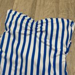 SheIn White and blue striped strapless tie back one piece swim suit medium nwot Photo 1