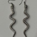 Rhinestone Crystal Bling Snake Earrings Photo 1