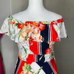 New York & Co. Floral & Geomteric Off-The-Shoulder Maxi Dress W/Pockets Sm Photo 2