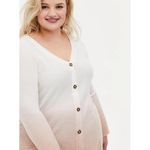 Torrid  Women 0X Blush‎ Dip-Dye Brushed Waffle Knit Tunic Pullover White Shirt Photo 1
