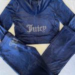 Juicy Couture 🔥 Bling OG Velour Iconic Tracksuit Hoodie Pants Atlantis Blue XL Photo 12