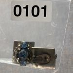 Vintage Silver Tone Blue Opal Stone Leaf Design Clip On Earrings Photo 9