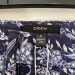 Drew NWT  Angelica Dayna Bluebird Floral Paisley Cropped Pants Indigo Navy Blue 4 Photo 4