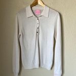 Crush Cashmere Ivory Polo Sweater White Photo 1