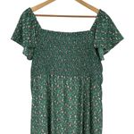 Kaileigh Kaleigh Malia Maternity Ruffle Sleeve Maxi Dress in Teal Green Floral size 2X Photo 7