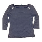 Ralph Lauren  Top Womens large Blue White Stripe‎ Boat Neck  Stretch Blouse Shirt Photo 0