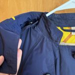 Burberry Brit Women's Size 4 US Blue Yellow Rain Hoodie Jacket Photo 3