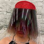 Red Visor sun shield hat nwt Photo 0