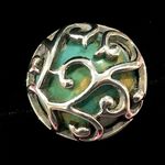 Sterling Silver Vintage BARSE Turquoise  Scroll Overlay Cocktail Ring Photo 6