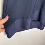 Nic+Zoe navy satin tipped relaxed cut short sleeve blouse size S Photo 4