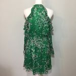 Xhilaration Green Floral Cold Shoulder Chiffon Ruffle Dress Photo 2