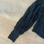 Free People lace black open cutout back puff sleeve crop top Photo 2