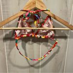 Cute B. Swim geometric micro bikini halter tie triangle swim beach top tropical Pink Size M Photo 13