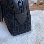 Fendi Zucchino Tote Handbag Canvas Leather Black Italy Authentic 0022-29900 Photo 13