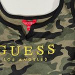 Guess Green Black Camo Camouflage Logo Graphic Tank Top Sleeveless Bodysuit Onesie Shirt Size M π€β¨ Photo 2