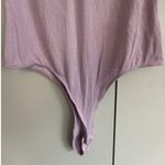 Elodie Lilac Ribbed Knit Bow Front Tank Bodysuit Women's Medium Photo 5