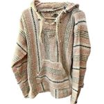 Earth Ragz Women Size Medium Pink Geometric Baja Style Hippie Hoodie W/ Pockets Photo 2