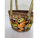 Vintage TIGGER Woven Wicker Rattan Straw Handbag Tote Purse Bag Basket Boho Photo 1