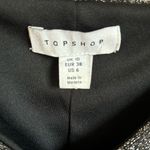 Topshop Charcoal Silver Glitter Metallic Ruched Front Ruffled Mini Party Dress M Photo 8