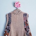 Anthropologie Anis A Artsy Leopard Print Sheer Embroidered Panel Flowy Knit Cardigan Photo 7