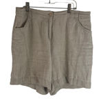 J. Jill Women's Size 12 100% Linen Tan Oat Cream Breathable Shorts‎ Photo 0