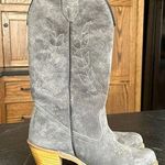 Wolverine Vintage VTG  Grey Suede Western Cowboy Boots Round Toe Boot 80s 70s 6 Photo 0