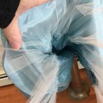 Handmade Vintage 1950s classic lace dress fit and flare blue prom size small Photo 4