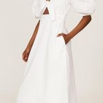 Rhode Women's Greer White Short Puff Sleeve Cutout Midi Dress Women’s Size 4 Photo 5