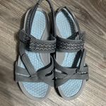 Baretraps  Gray Strappy Sandals with Blue Footbed Photo 2