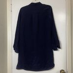 Massimo Dutti  Navy Blue Button front Mulberry silk tunic blouse shirt size US 4 Photo 3