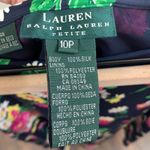 Ralph Lauren Lauren  Petite Silk Navy/Pink/Yellow Floral Midi Skirt Photo 1