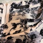 Timing  Black and White Floral Shorts High Waisted Flowy Size M Photo 4