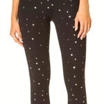 Nancy Rose Performance Black Gold Star Patterned Cropped Leggings Size 4 Photo 0