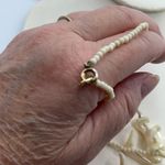 Vintage Mother of Pearl fringe pearl necklace. Silver Photo 3