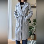 Reiss  Millie Wool Blend Longline Overcoat, Grey, Size 6 Photo 3