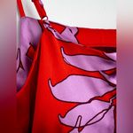 Christian LaCroix  Satin Midi Dress Side Cutout Orange Floral S Photo 5