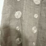 LINA TOMEI Italy Short Dress Embroidered Taupe Linen Sleeveless small Photo 1