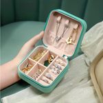 1pc Mini Jewelry Box, Portable Jewelry Storage Box, PU Leather Small‎ Organizer Photo 5