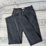 AGOLDE Nico High Rise Slim Black Busted Knee Button Fly Jeans 24 Photo 1