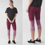 Lululemon Seamlessly Street Crop Leggings Burgundy Red Ombré Stretch Size 4 Photo 1