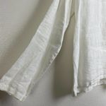 VDJ Le Vestaire de Jeanne Long Sleeve Linen Top Womens White Keyhole France Size M Photo 3