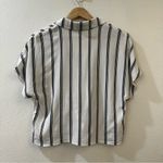 Aritzia Wilfred Navy White Tie Front Blouse Size XS Photo 6