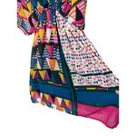 Maeve  Geometric Print V Neck Kimono Style knee length Dress Women US 4 Photo 4