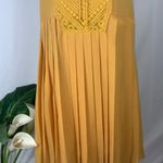 She & Sky Sunflower Yellow Sleeveless Pleated Shift Chiffon Dress Size Small Photo 5