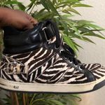 Michael Kors Fulton zebra black white High Top Sneakers Limited Edition-Women 8.5 genuine leather #streetwear #whimsygoth #gothic #retro  Silver-tone buckle detail. Lace-up front. Round toe. Photo 0