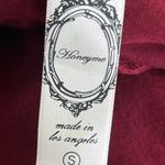 Honeyme Red Wine Knit Open Shoulder Shift Dress Photo 8