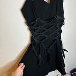 Current Mood Elegant Black Harness Mini Dress Photo 4