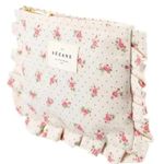 Sézane  Floral Cosmetic Pouch with Pink Accents Photo 3