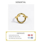 Boutique NEW Women's Solid Circle Ring Adjustable Gold Plated S925 Photo 9