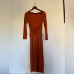 Elegant Orange Long Sleeve Dress Size 6 Photo 3